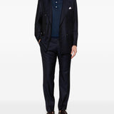 Polo a maniche corte con texture in blu Kiton - uomo 