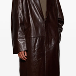 Cappotto monopetto in pelle in marrone Entire Studios - unisex 