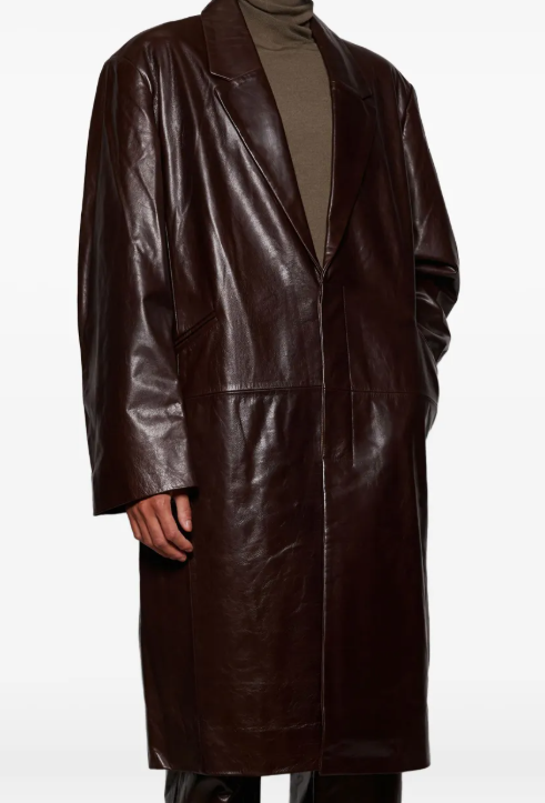 Cappotto monopetto in pelle in marrone Entire Studios - unisex 