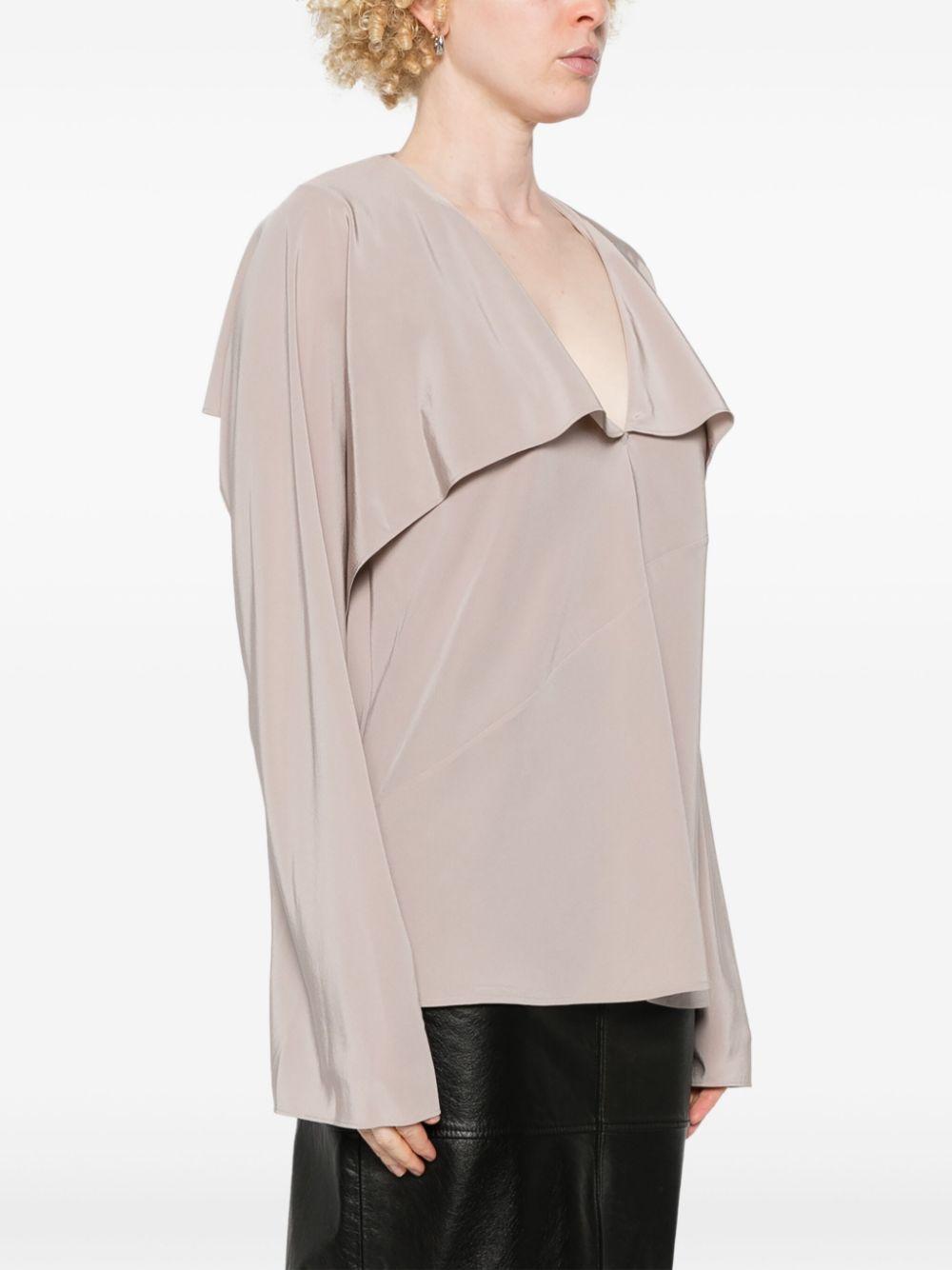 Blusa con ruches in grigio Helmut lang - donna 