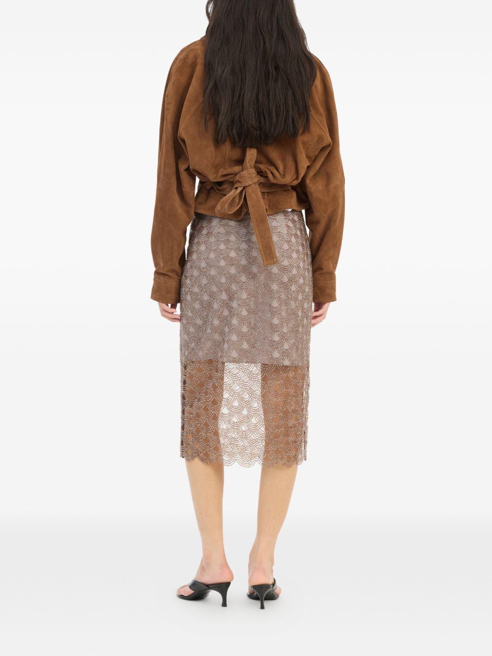 Gonna midi con paillettes in oro ROTATE - donna 