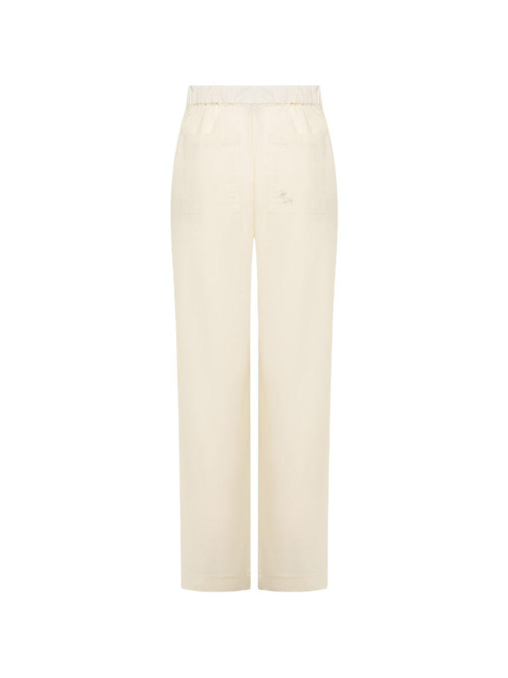 Pantaloni Melrose con ricamo in avorio Laneus - uomo 