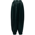 Pantaloni plissettati con polsini in verde Rowen Rose - donna 