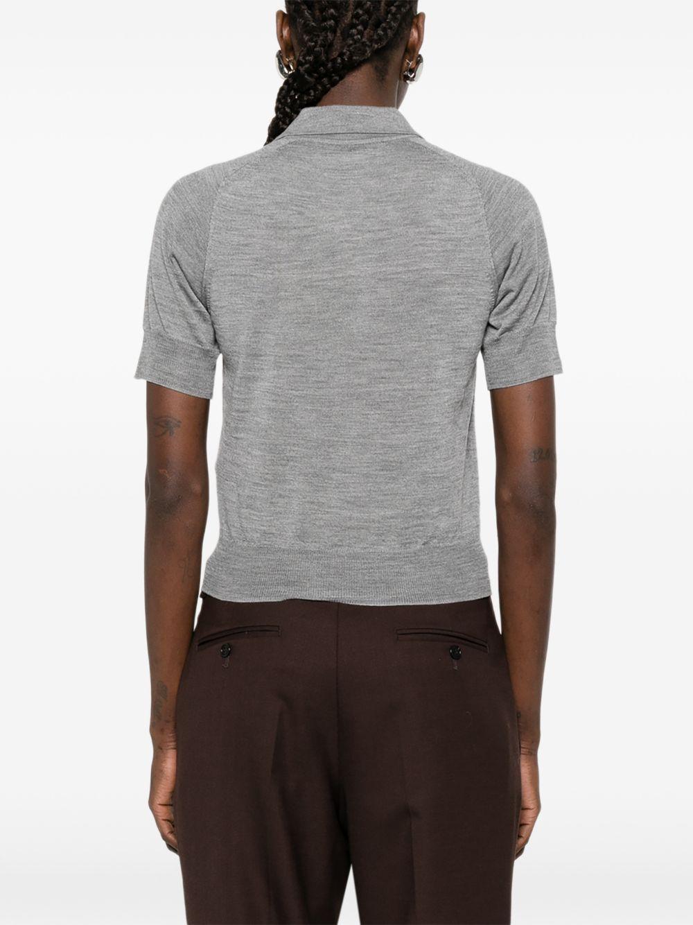 Polo in maglia con ricamo in grigio Ami paris - donna 