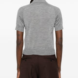 Polo in maglia con ricamo in grigio Ami paris - donna 