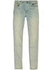 Sky blue stacked skinny jeans