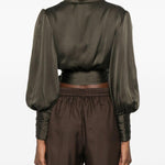 Blusa a portafoglio in verde oliva Zimmermann - donna 