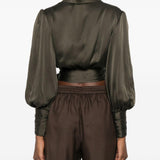 Blusa a portafoglio in verde oliva Zimmermann - donna 