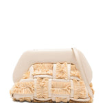 Clutch bios piccola con inserti in rafia in avorio e beige Themoirè - donna 