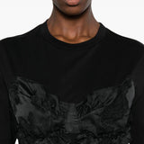 T-shirt con pannelli in raso con volant in nero Simone rocha - donna 