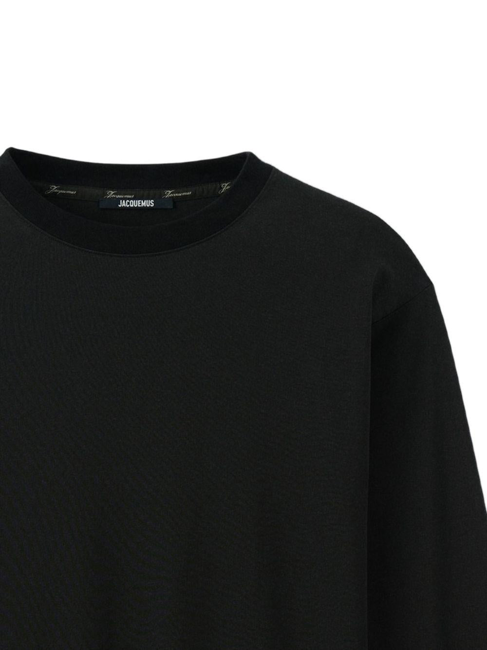 T-shirt Rond Carré a maniche lunghe in nero Jacquemus - uomo 