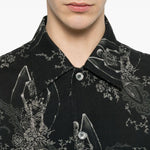 Camicia a maniche corte con fantasia in nero Our legacy - uomo 