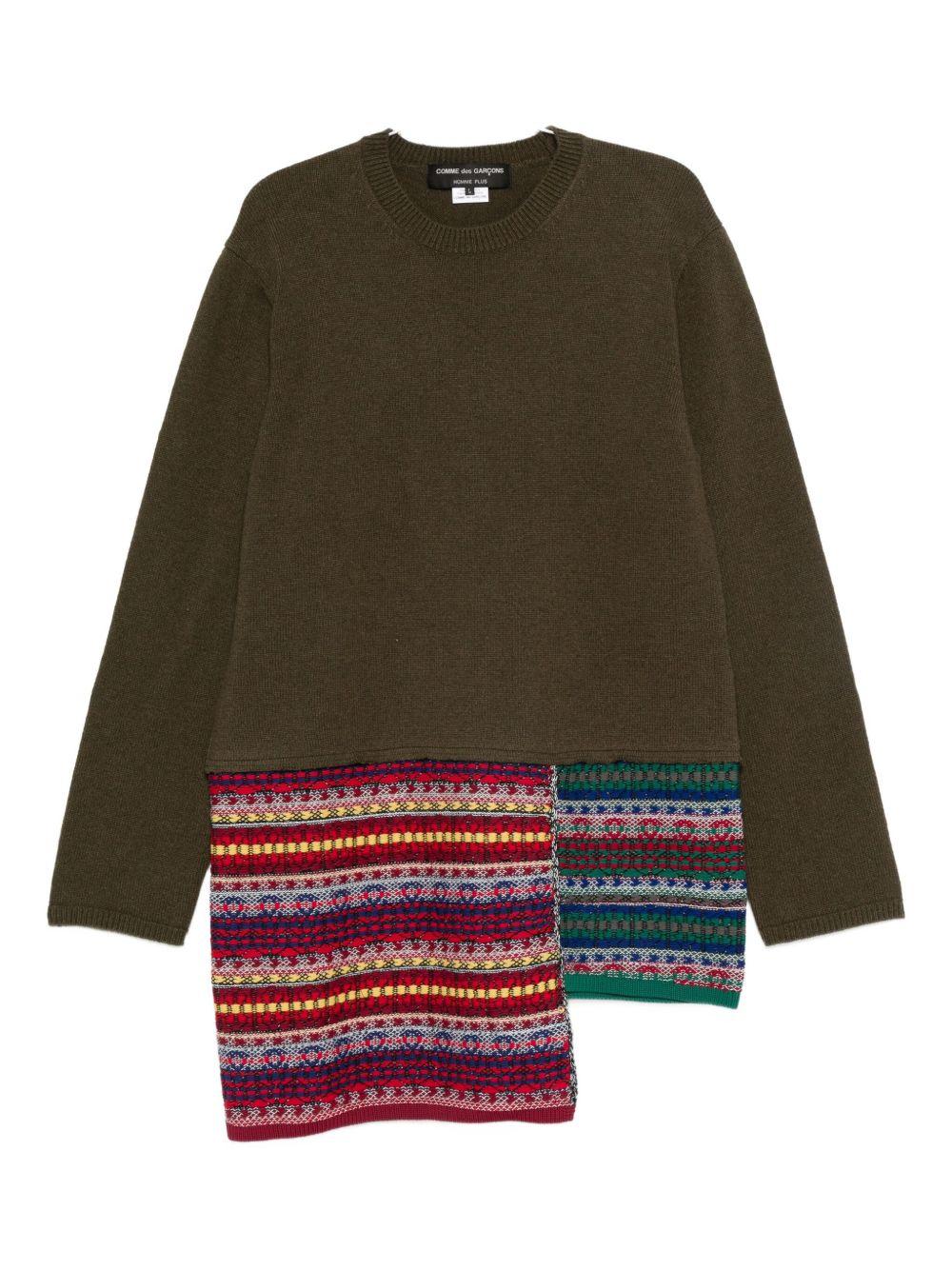 Maglia con patchwork in verde scuro Comme des garcons homme - uomo 