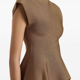 Top con orlo a peplum in marrone Khaite - donna 