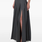 Gonna maxi plisettata in grigio 