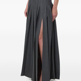 Gonna maxi plisettata in grigio 