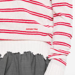 Polo a righe in bianco e rosso Shushu/tong - donna 