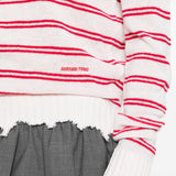 Polo a righe in bianco e rosso Shushu/tong - donna 