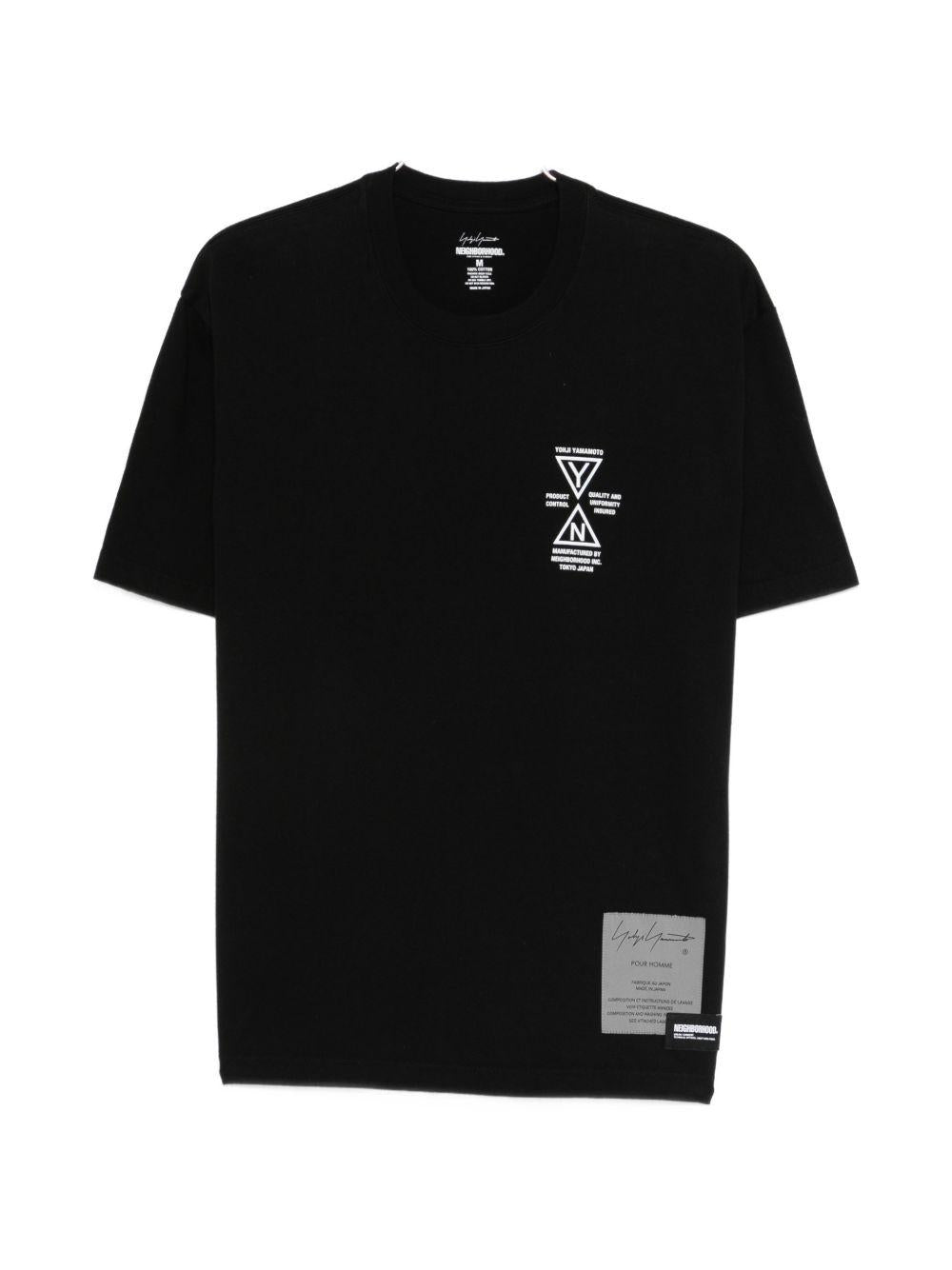 T-shirt a maniche corte in nero Yohji yamamoto - uomo 