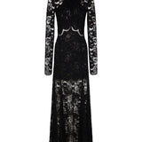 Abito lungo in pizzo nero Rabanne - donna 