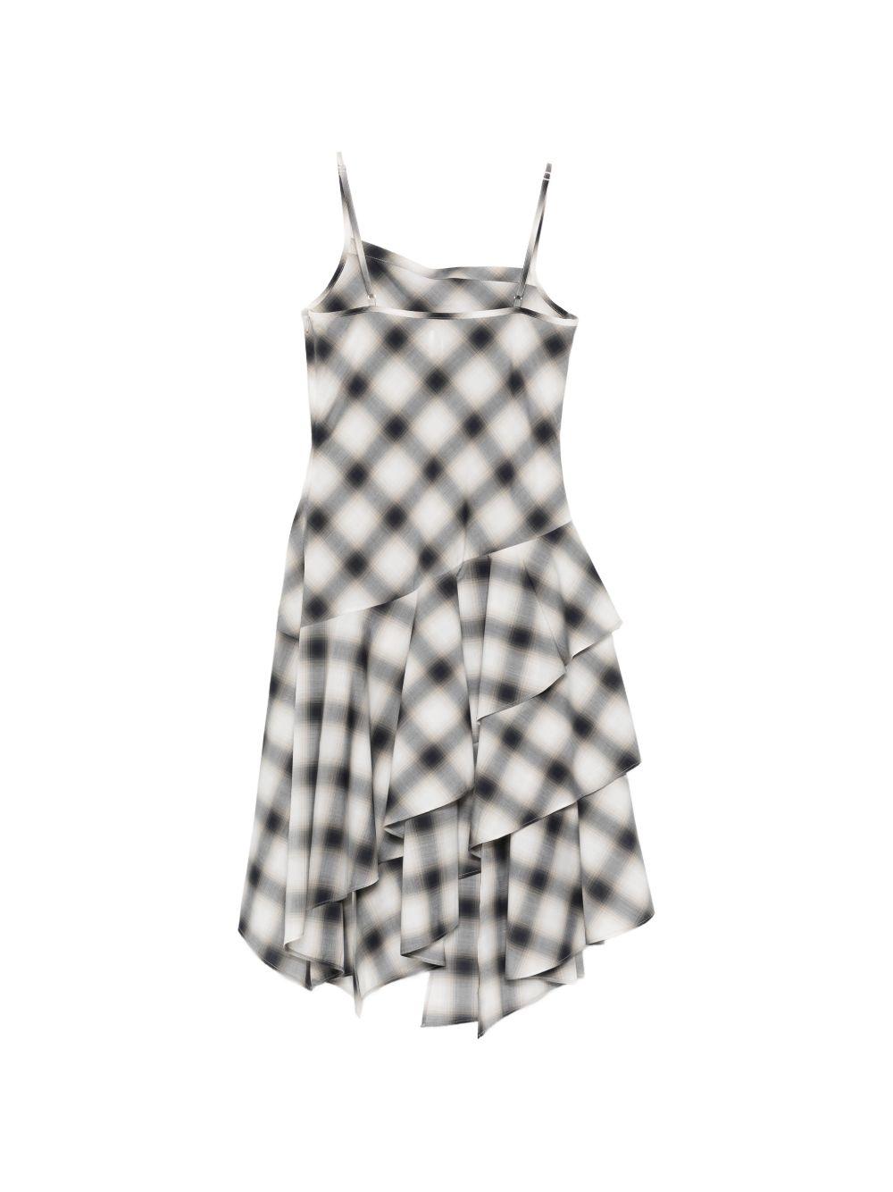 Abito midi con balze in bianco e nero Feng Chen Wang - donna 