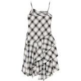 Abito midi con balze in bianco e nero Feng Chen Wang - donna 