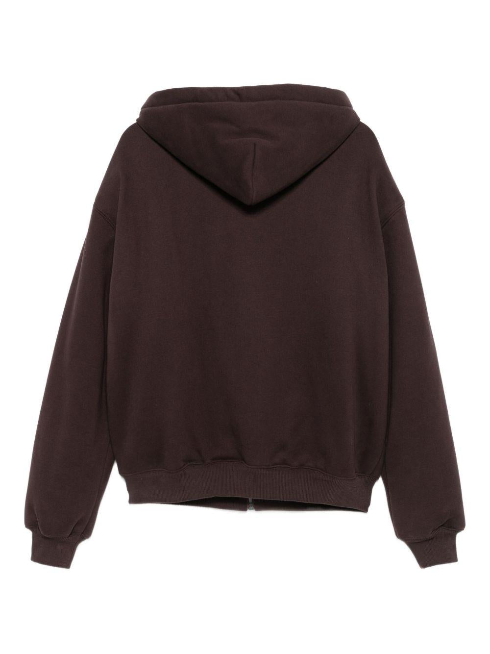 Felpa in cotone con cappuccio e zip in marrone Magda butrym - donna 