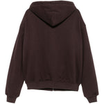 Felpa in cotone con cappuccio e zip in marrone Magda butrym - donna 