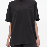 T-shirt a maniche corte con logo ricamato in nero The attico - donna 