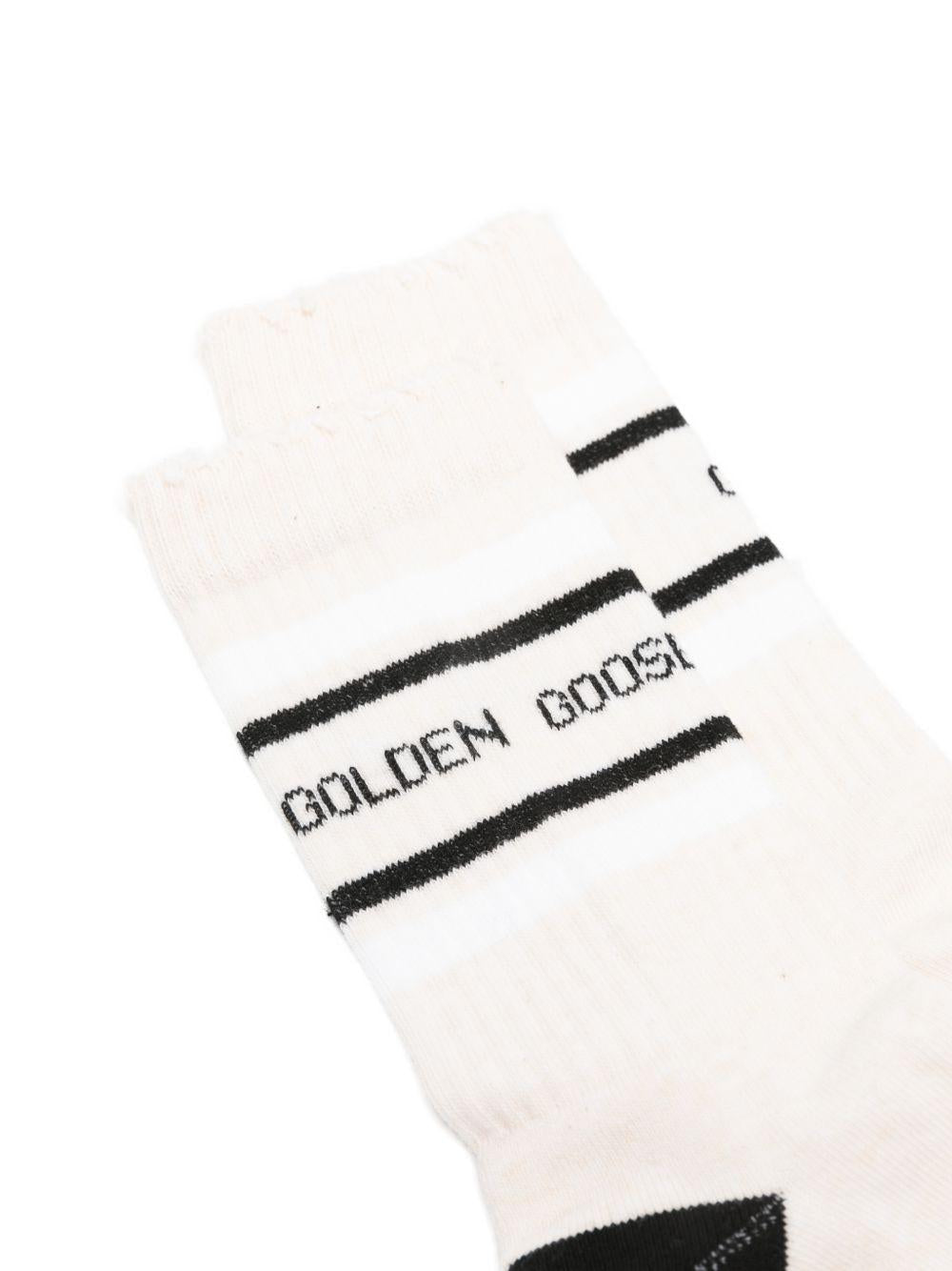 Calzini con logo a strisce in bianco Golden goose - uomo 