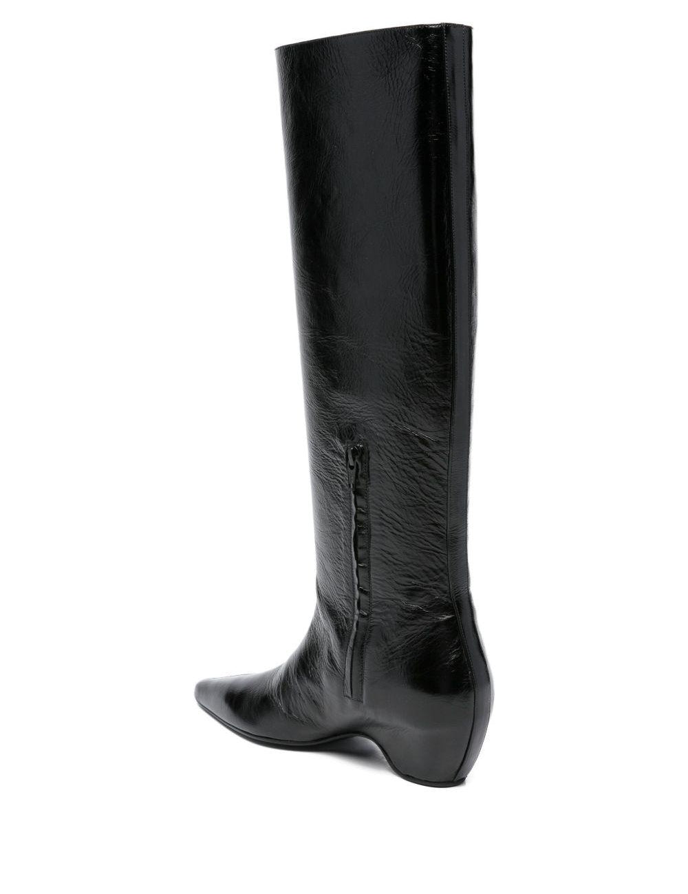Stivali alti al ginocchio in pelle sybil 30mm in nero Khaite - donna 