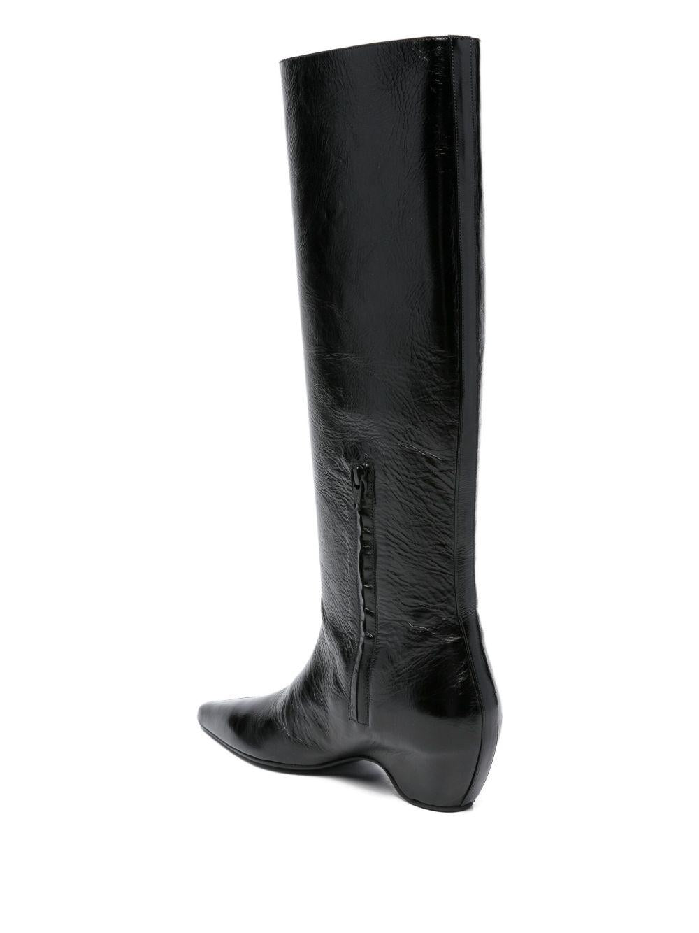 Stivali alti al ginocchio in pelle sybil 30mm in nero Khaite - donna 