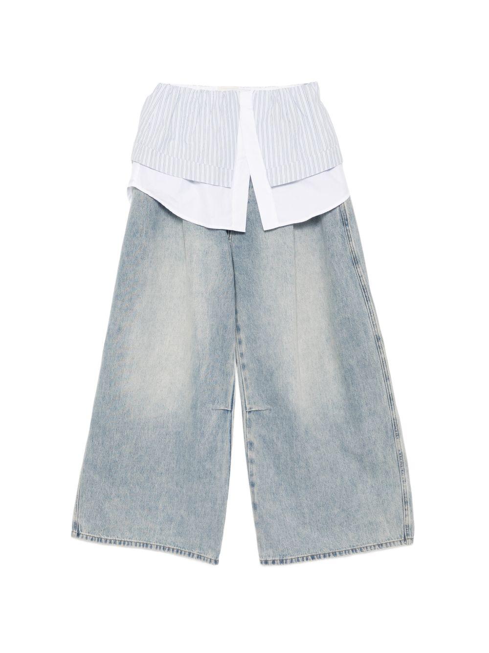 Jeans a gamba larga 2 in 1 in azzurro Feng chen wang - uomo 