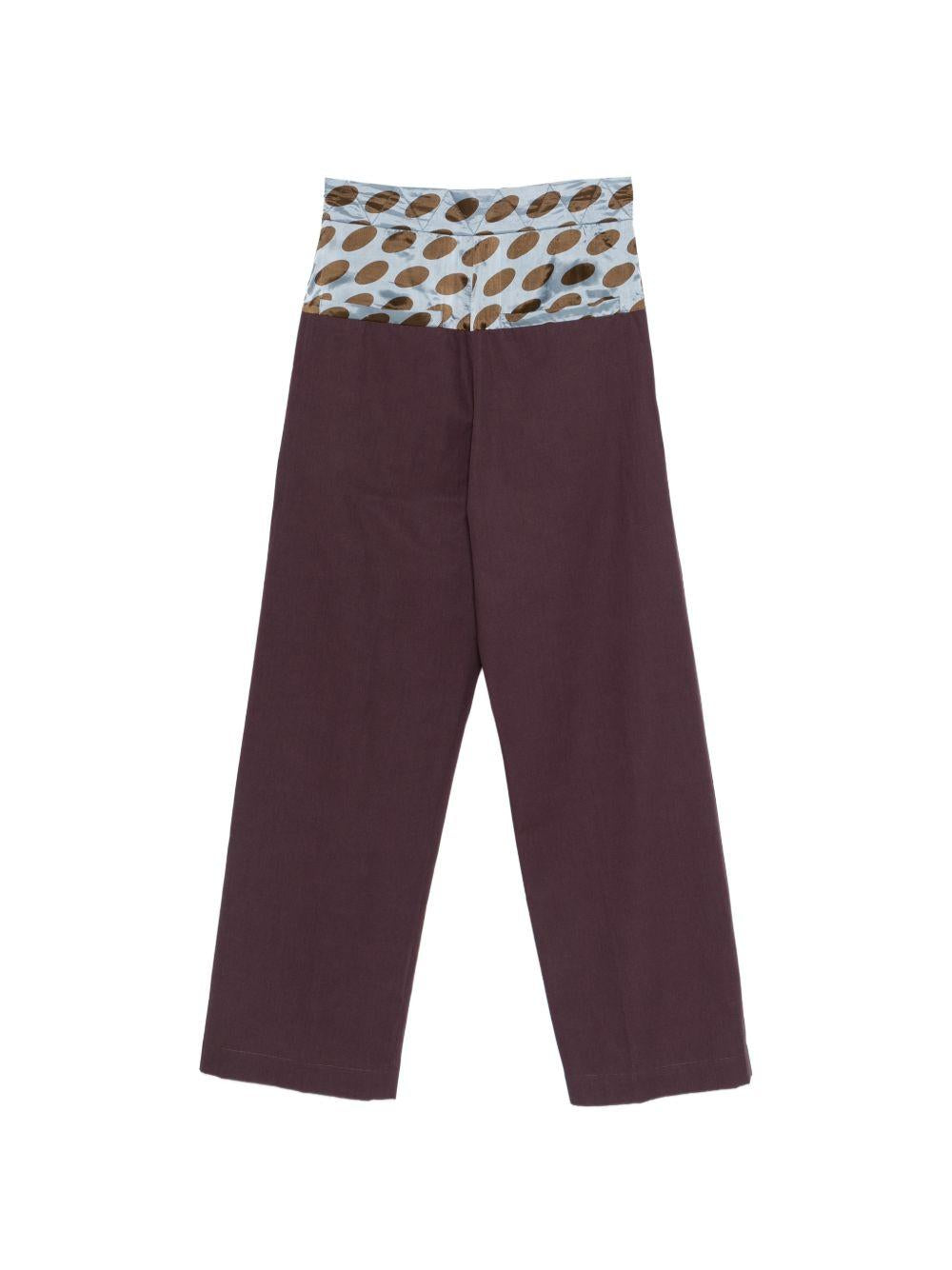 Pantaloni a gamba larga bicolore a pois Pablo in viola Dries van noten - uomo 