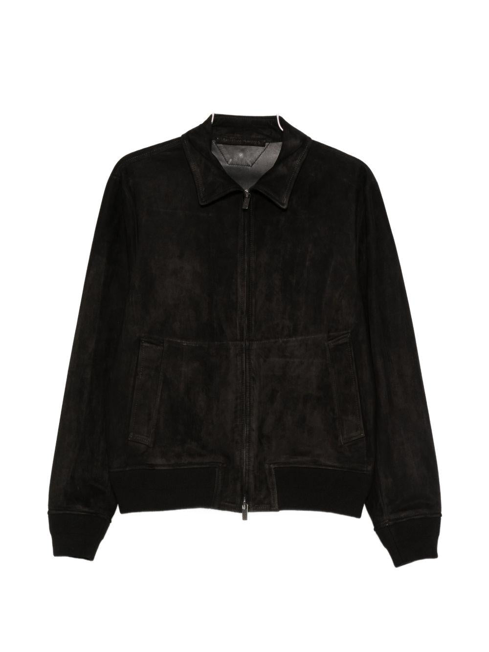 Giacca in pelle scamosciata in nero Salvatore santoro - uomo 