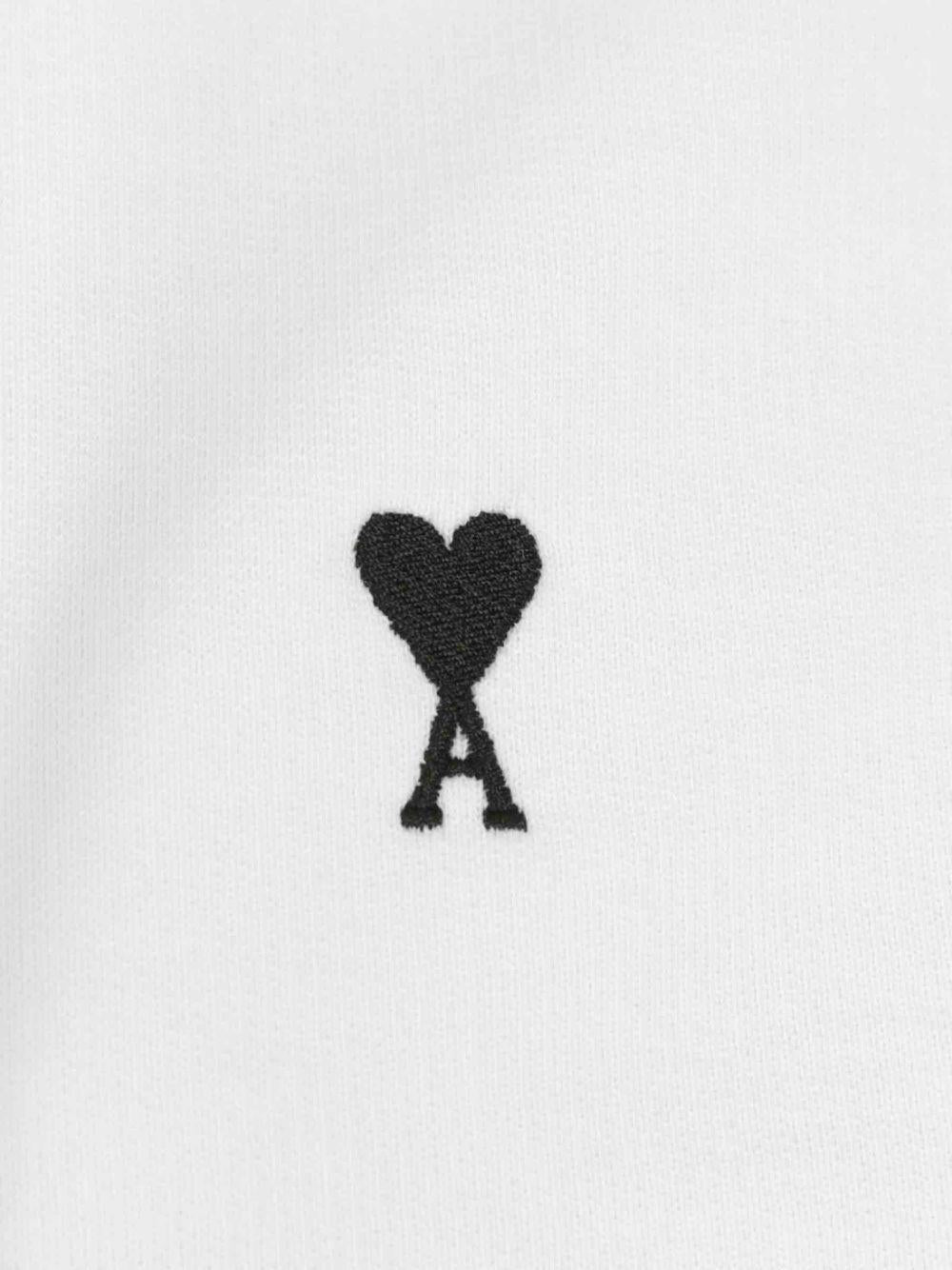 Felpa a maniche lunghe quota in bianco Ami paris - unisex 