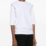 T-shirt con impunture in bianco Gr10k - donna 