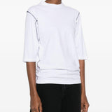 T-shirt con impunture in bianco Gr10k - donna 