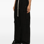 Pantaloni cargo con vita elasticizzata in nero Rick owens drkshdw - uomo 