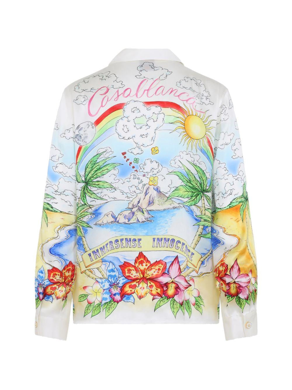 Camicia a maniche lunghe con stampa multicolor Casablanca - uomo 