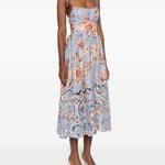 Abito midi Awaken Picnic a fiori in azzurro Zimmermann - donna 