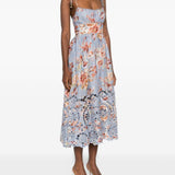 Abito midi Awaken Picnic a fiori in azzurro Zimmermann - donna 
