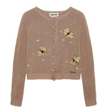 Cardigan con decorazione a fiori in marrone SHUSHU/TONG - donna 