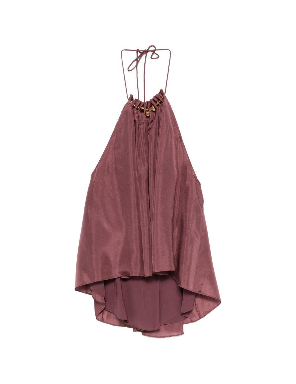 Top con arricciatura e decorazioni di perline aster in viola Zimmermann - donna 