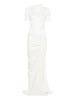 Abito lungo con collo alto e ruches in bianco Christopher esber - donna