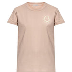 T-shirt con logo applicato in rosa Moncler - uomo 