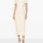 Abito lungo con scollo quadrato in giallo Roland mouret - donna 