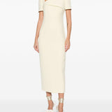 Abito lungo con scollo quadrato in giallo Roland mouret - donna 