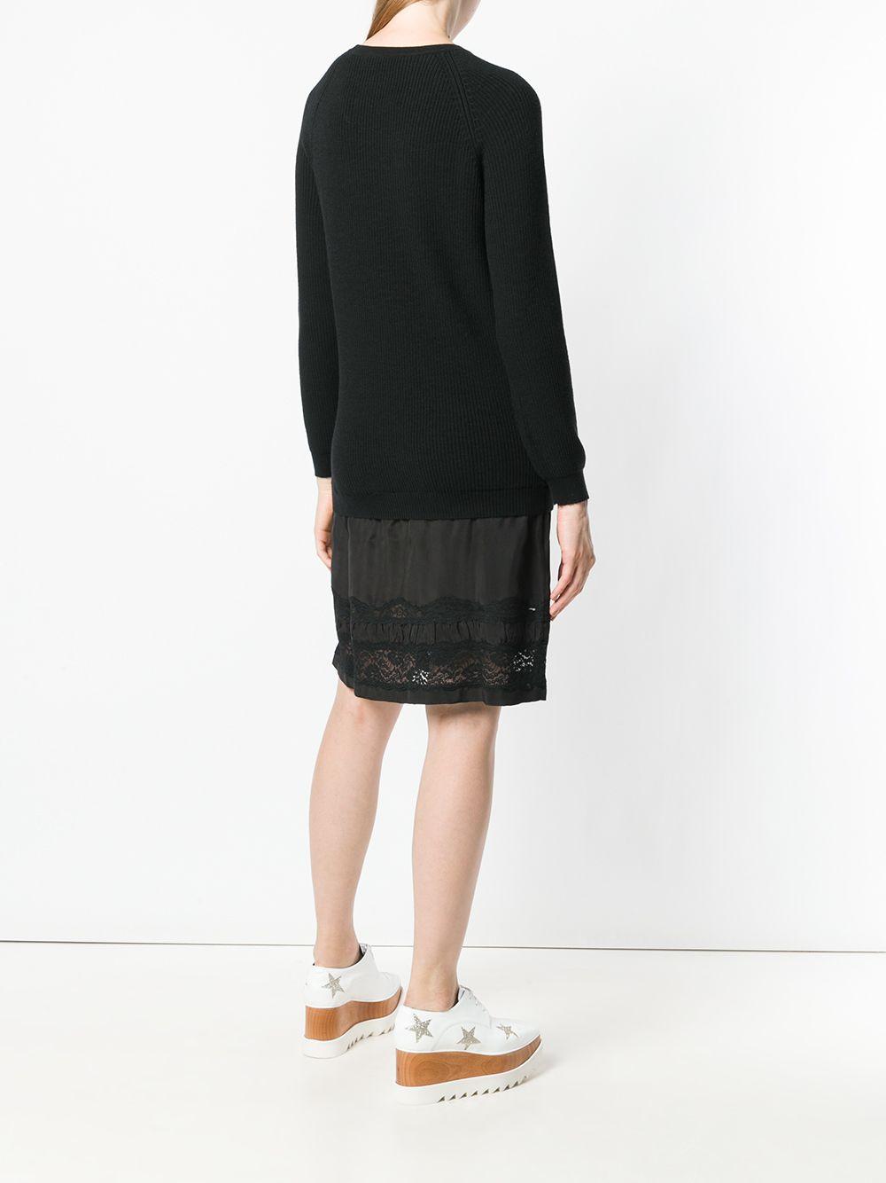 Abito in maglia con gonna in pizzo in nero Moschino - donna 