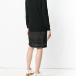 Abito in maglia con gonna in pizzo in nero Moschino - donna 
